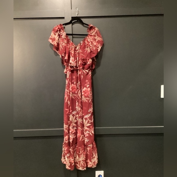 Misa Los Angeles Tayla floral ruffle cascade wrap midi maxi Dress NWT Revolve M - Picture 2 of 10